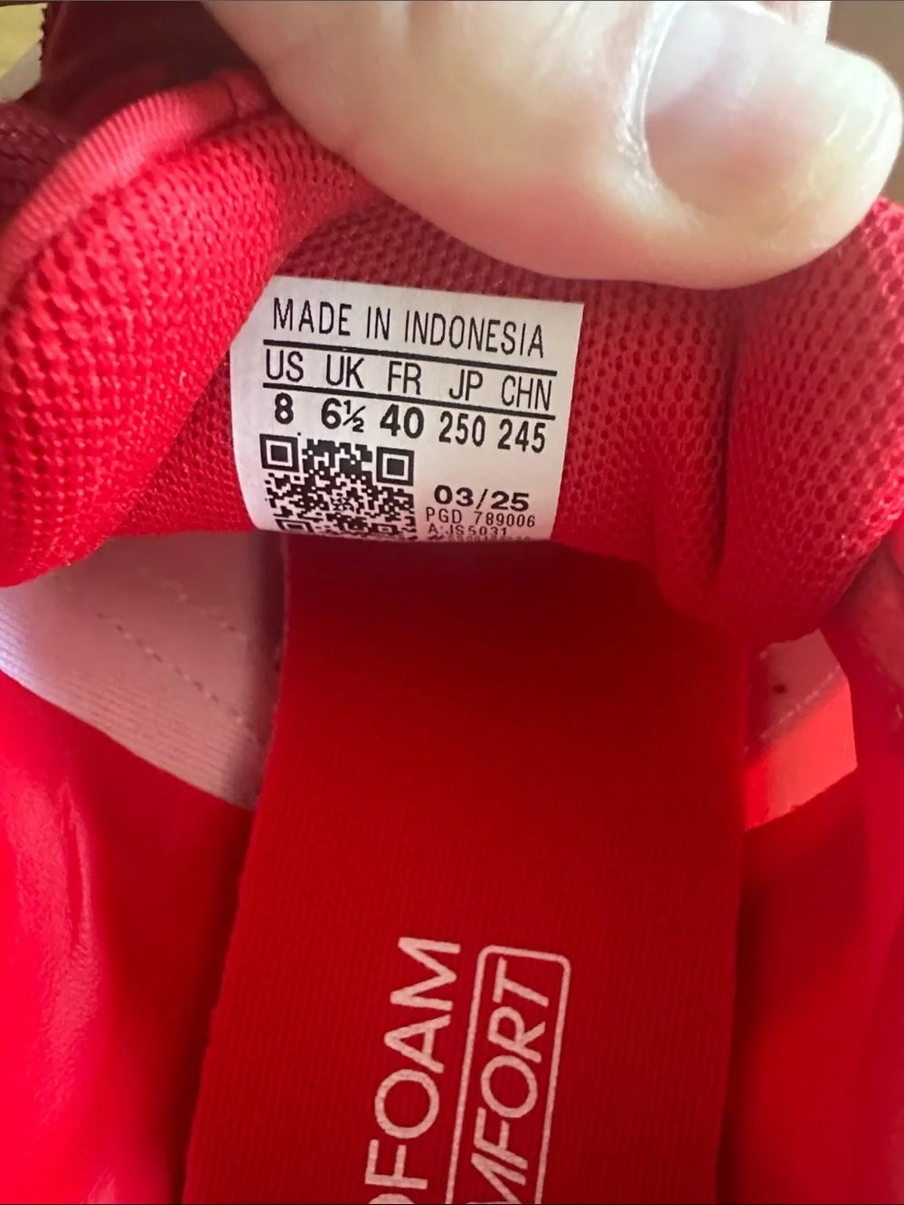 adidas Red and White Retro Runner Sneakers - Picture 5 of 5